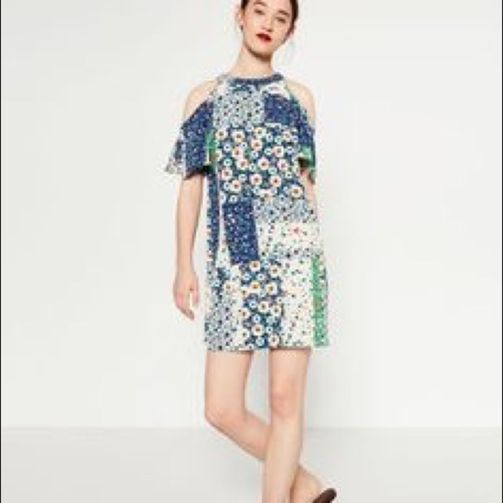 Zara Cold Shoulder Floral Dress